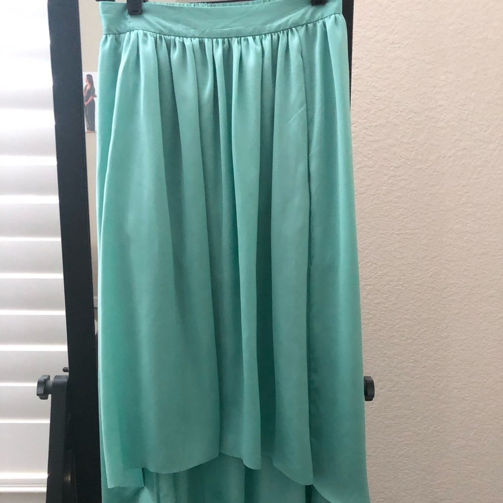 Aritzia teal long skirt